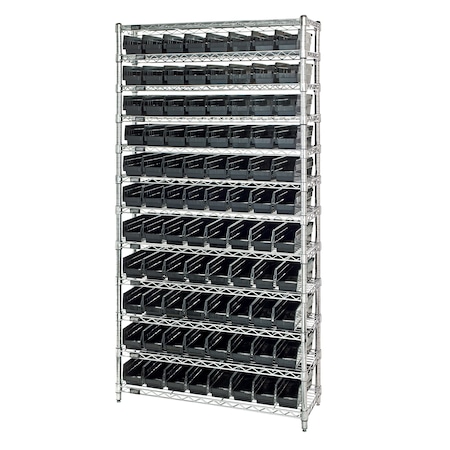 Quantum Storage Systems Shelf Bin Wire Shelving System WR12-103BK